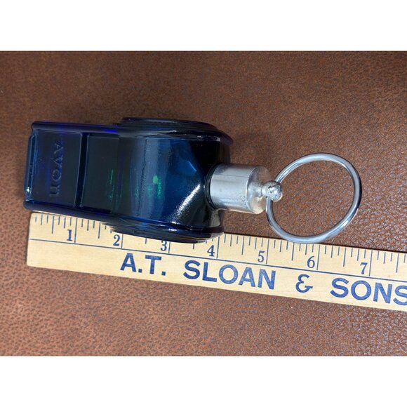 VINTAGE 70'S AVON THE BIG WHISTLE AFTER SHAVE GLASS BOTTLE BLUE DECANTER COLOGNE - Picture 5 of 5